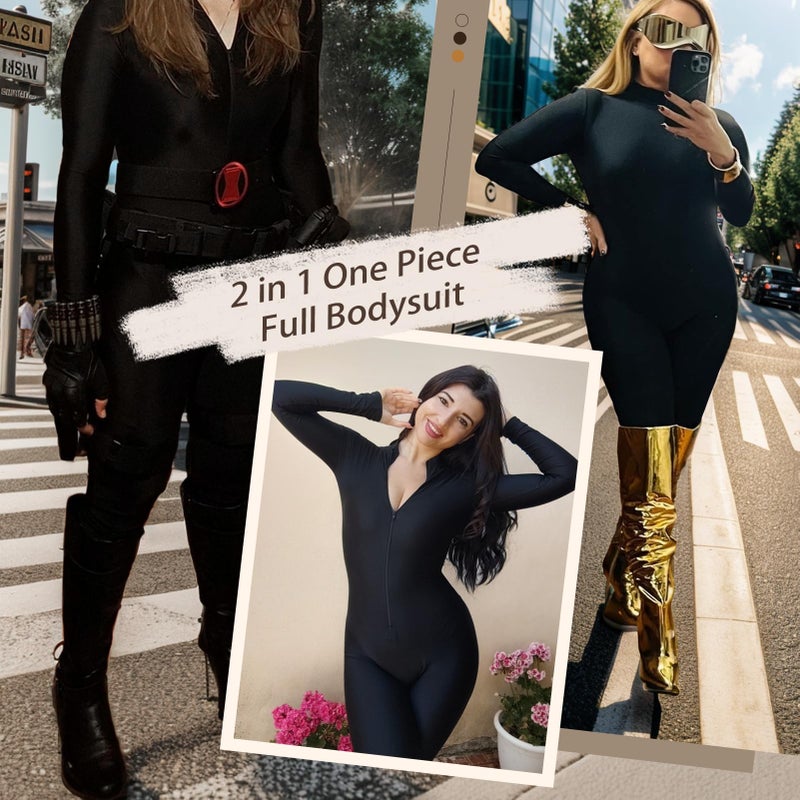 speerise Adult High Neck Zip One Piece Unitard Full Body Leotard Bodycon Jumpsuit for Women - Image 5